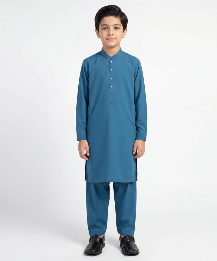 Blended Turquoise Shalwar Kameez - J. Junaid Jamshed