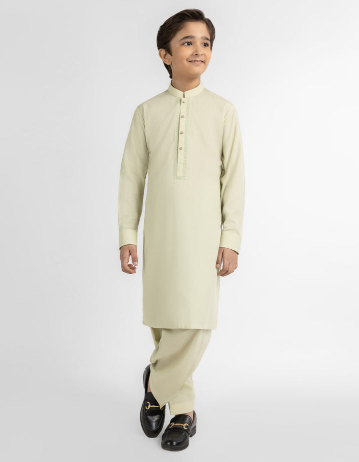 Blended Light Green Shalwar Kameez - J. Junaid Jamshed