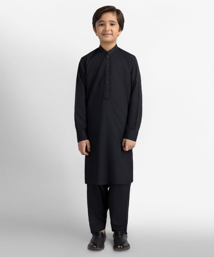 Blended Black Shalwar Kameez - J. Junaid Jamshed
