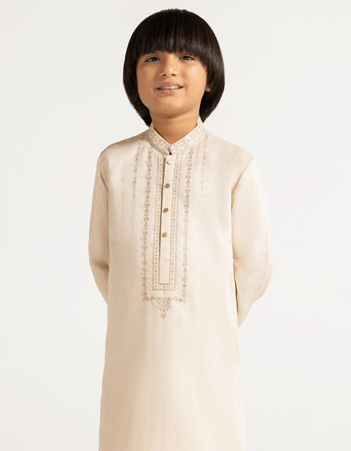 Polyester Ivory Special Kurta - J. Junaid Jamshed