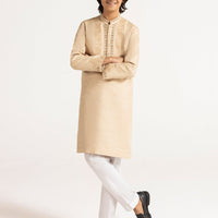 Polyester Fawn Special Kurta - J. Junaid Jamshed