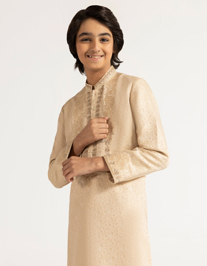Polyester Fawn Special Kurta - J. Junaid Jamshed