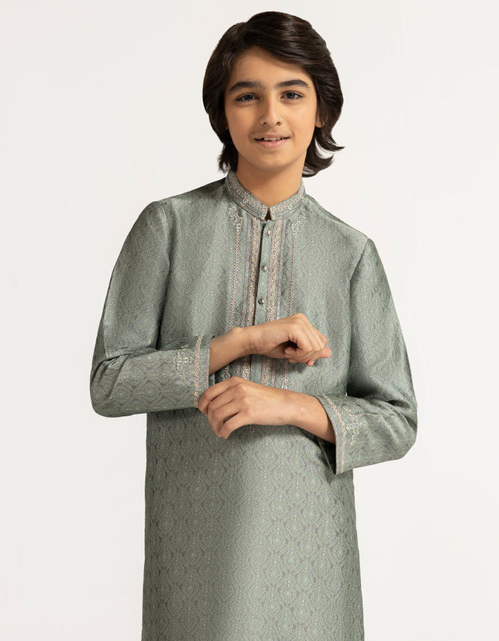 Polyester Mint Green Special Kurta - J. Junaid Jamshed