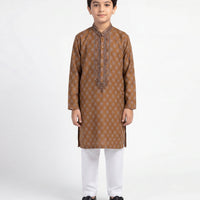 Polyester Ochre Special Kurta - J. Junaid Jamshed
