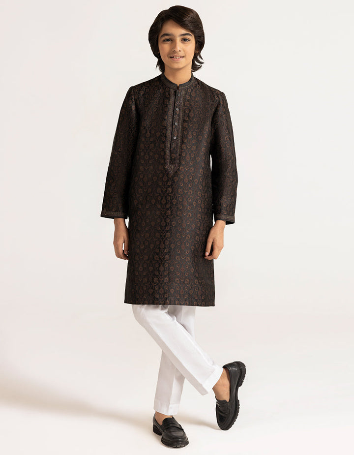 Polyester Antique Brown Special Kurta - J. Junaid Jamshed