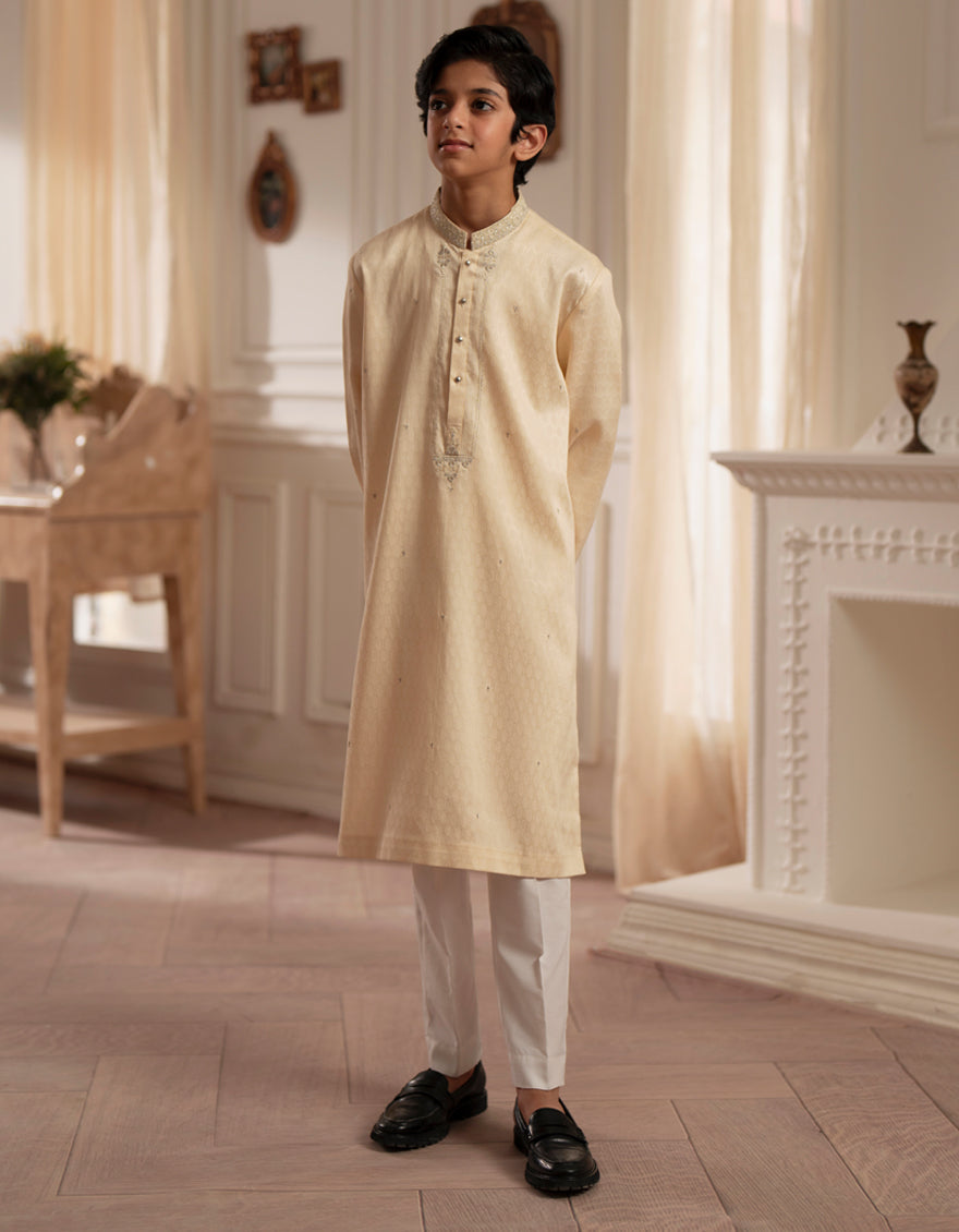 Polyester Fawn Special Kurta - J. Junaid Jamshed