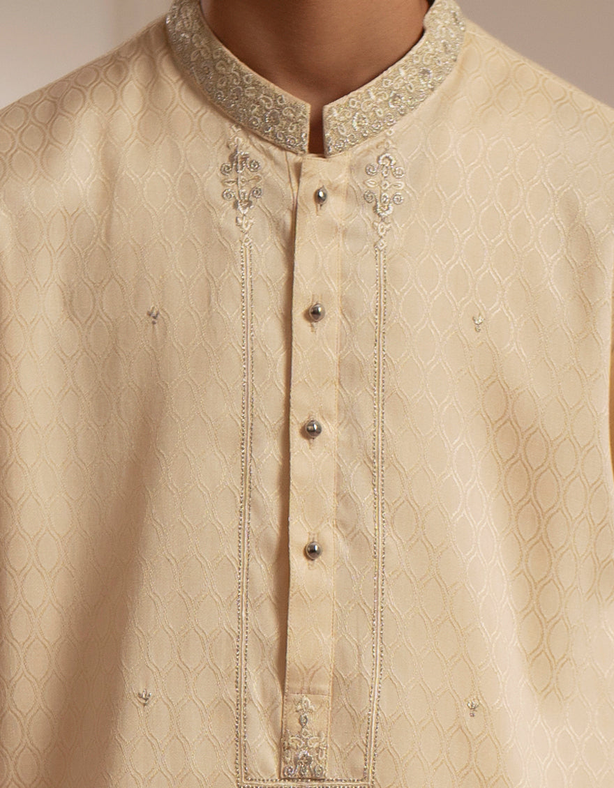 Polyester Fawn Special Kurta - J. Junaid Jamshed