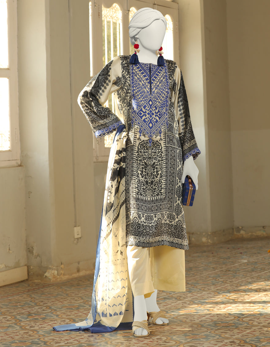 Lawn Multi 2 Piece Stitched Suit - J. Junaid Jamshed