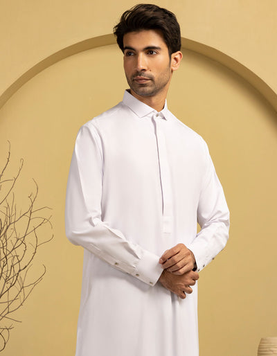 Blended White Jubba - J. Junaid Jamshed