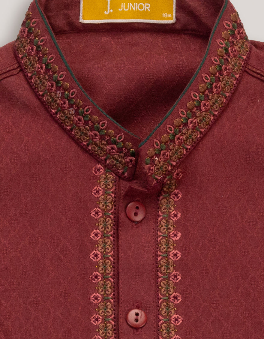 Blended Red Special Kurta - J. Junaid Jamshed