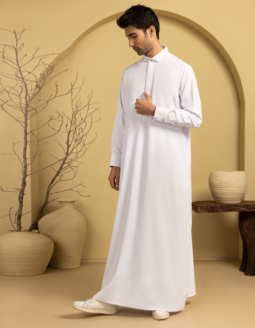 Blended White Jubba - J. Junaid Jamshed