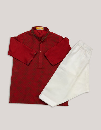 Blended Red Special Kurta - J. Junaid Jamshed