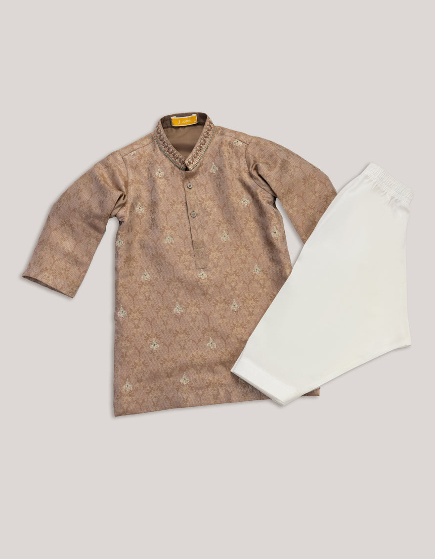 Blended Brown Special Kurta - J. Junaid Jamshed