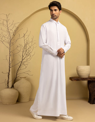 Blended White Jubba - J. Junaid Jamshed