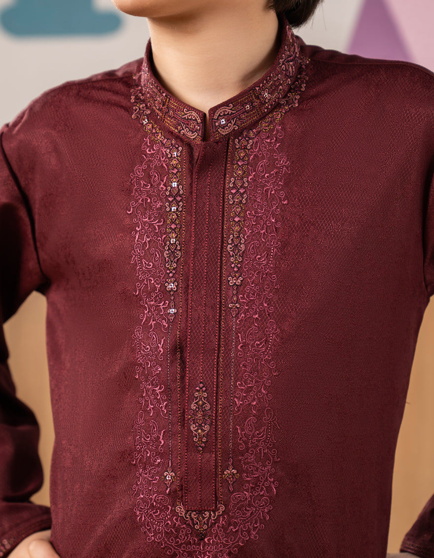 Polyester Red Special Kurta - J. Junaid Jamshed