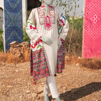 Dobby White Unstitched Suit - J. Junaid Jamshed