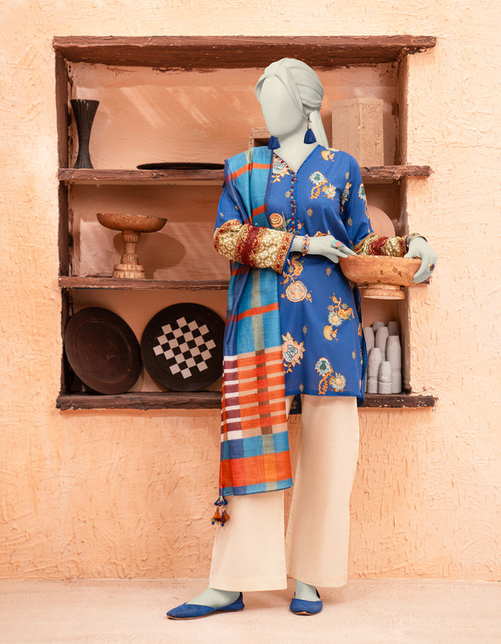 Lawn Multicolor Unstitched Suit - J. Junaid Jamshed