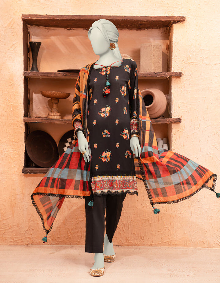 Lawn Multicolor Unstitched Suit - J. Junaid Jamshed