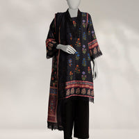 Dobby Black Unstitched Suit - J. Junaid Jamshed