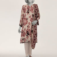 Lawn Off White Stitched Suit - J. Junaid Jamshed