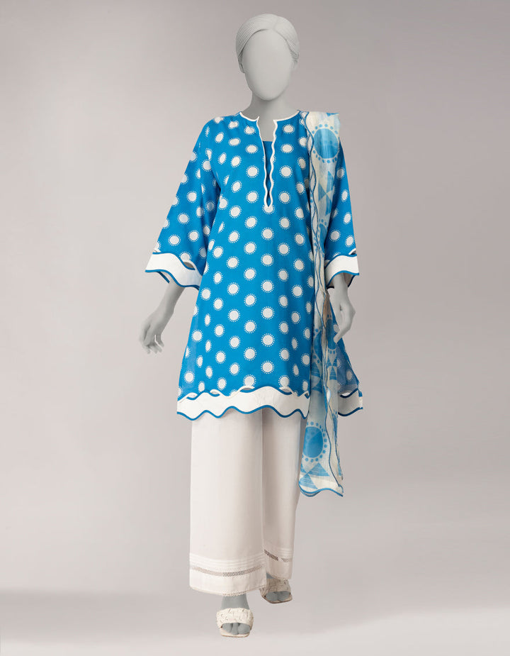 Lawn Multicolor Unstitched Suit - J. Junaid Jamshed