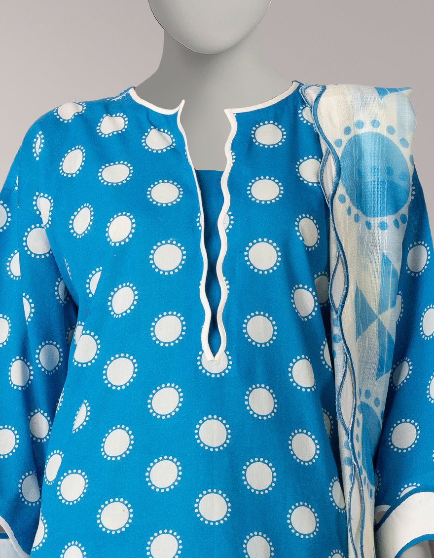 Lawn Multicolor Unstitched Suit - J. Junaid Jamshed