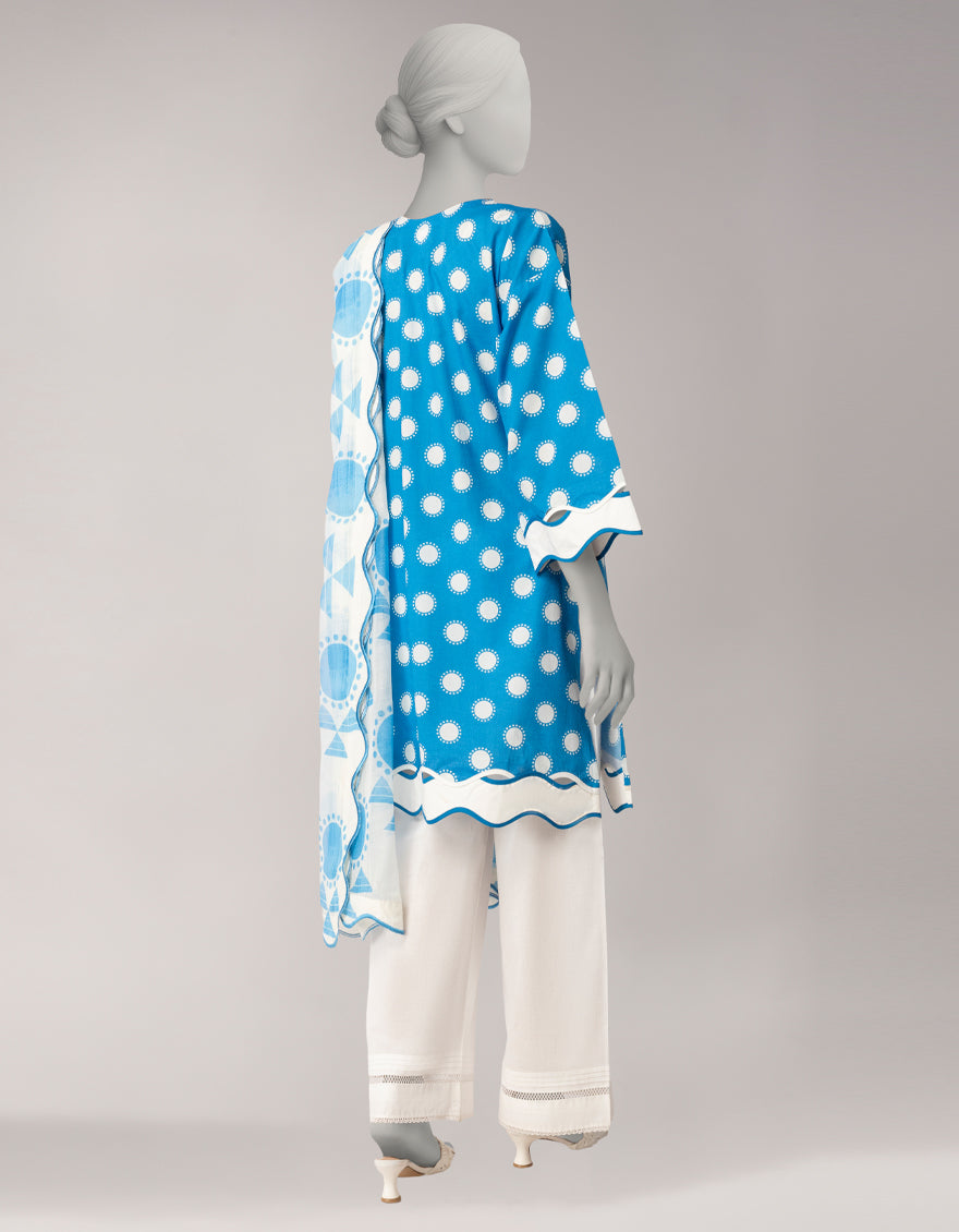 Lawn Multicolor Unstitched Suit - J. Junaid Jamshed