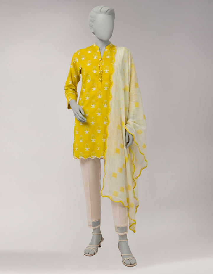 Lawn Multicolor Unstitched Suit - J. Junaid Jamshed