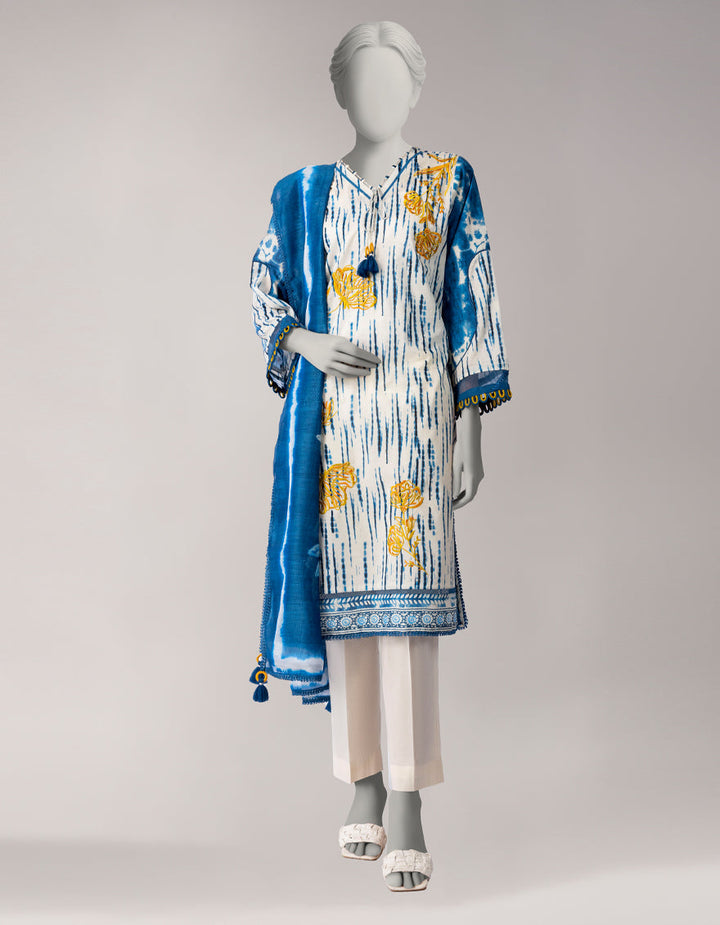 Lawn Multicolor Unstitched Suit - J. Junaid Jamshed