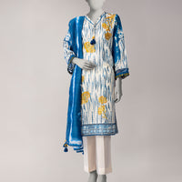Lawn Multicolor Unstitched Suit - J. Junaid Jamshed