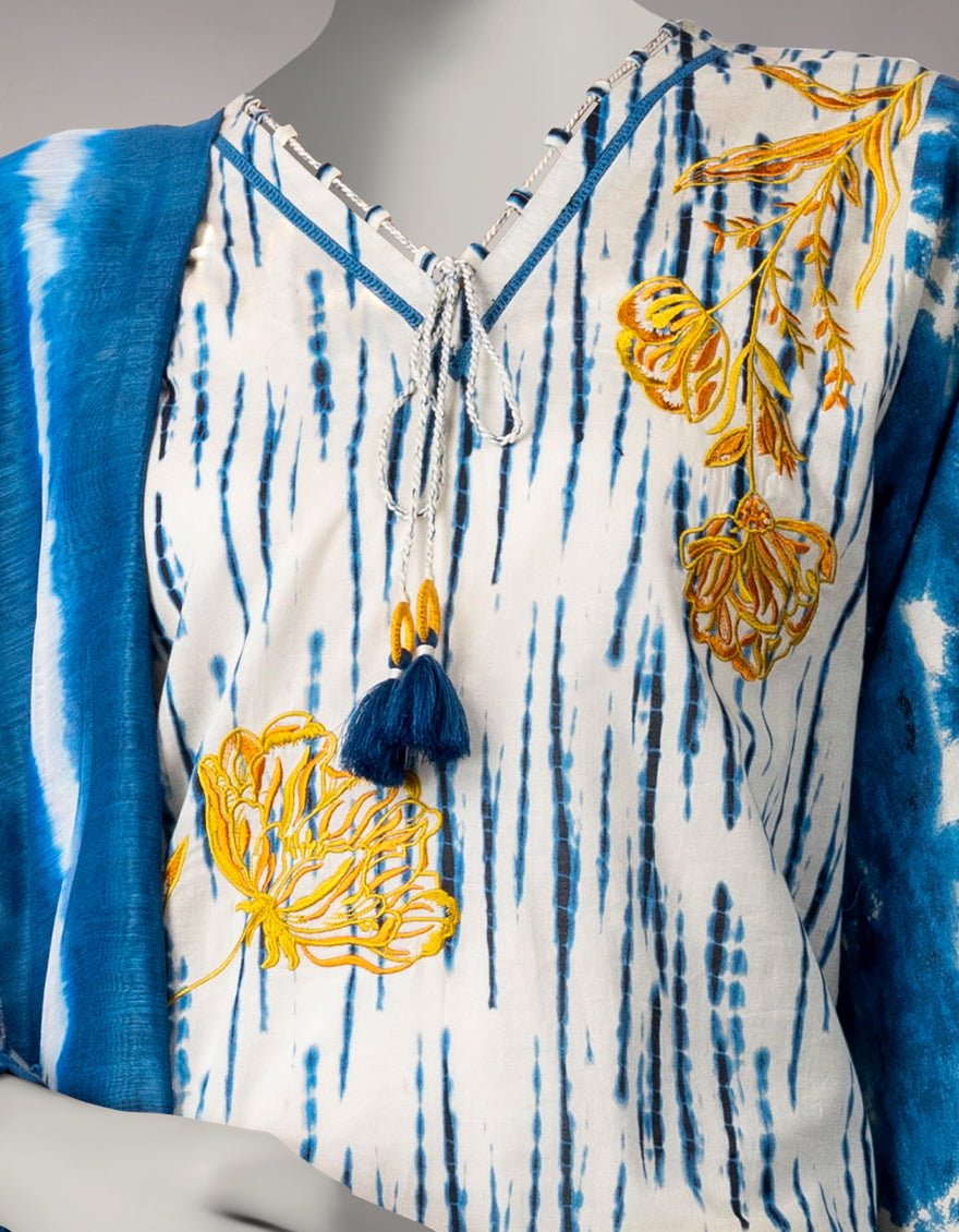 Lawn Multicolor Unstitched Suit - J. Junaid Jamshed