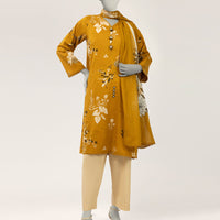 Lawn Mustard Stitched Suit - J. Junaid Jamshed
