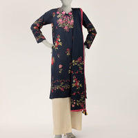 Lawn Blue Stitched Suit - J. Junaid Jamshed