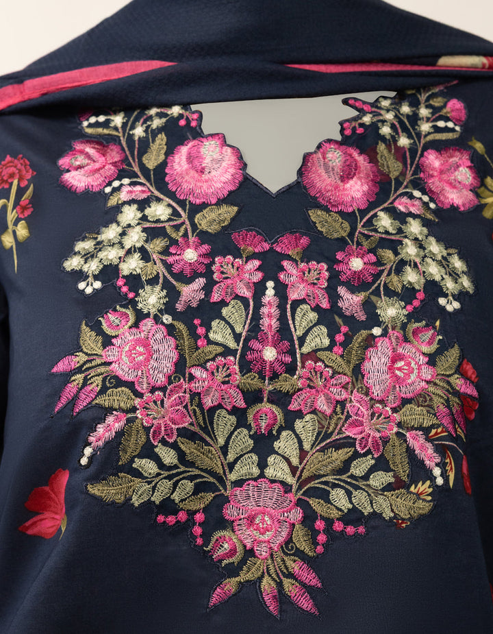 Lawn Blue Stitched Suit - J. Junaid Jamshed