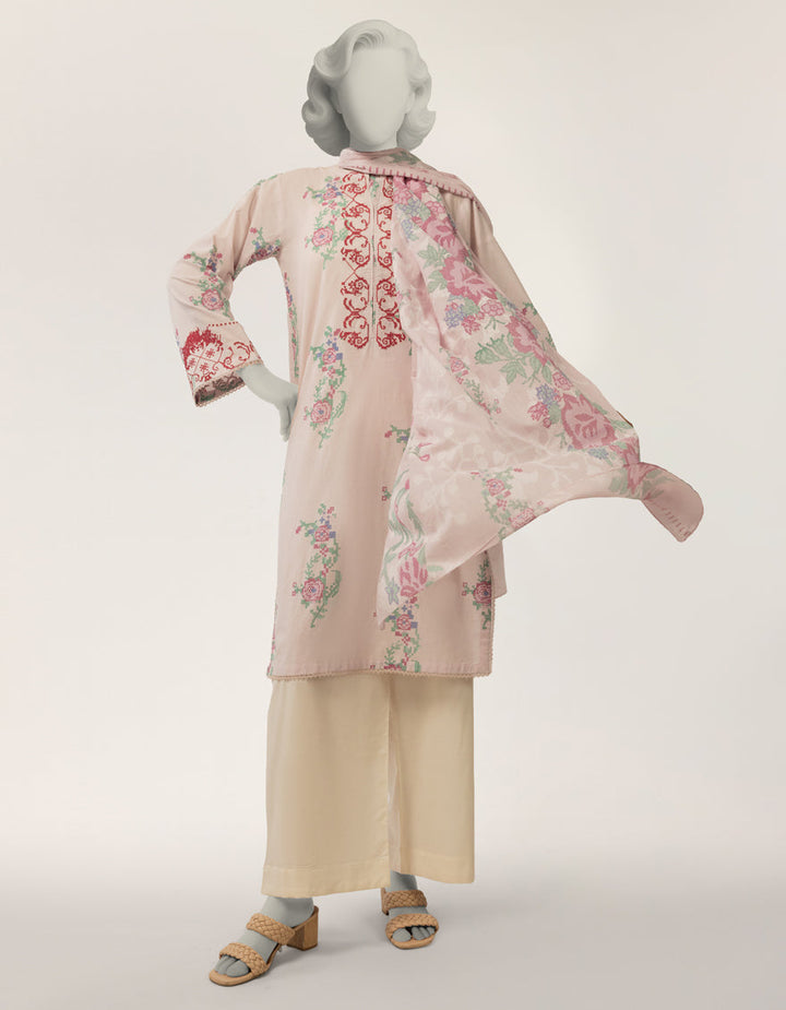 Lawn Pink Stitched Suit - J. Junaid Jamshed