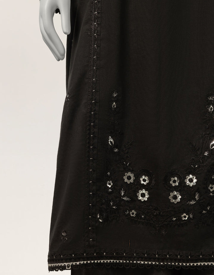 Lawn Black Stitched Suit - J. Junaid Jamshed