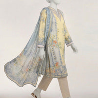Lawn Sky Blue Stitched Suit - J. Junaid Jamshed