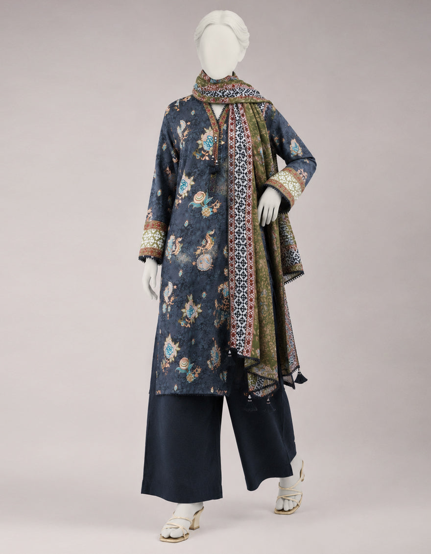 Lawn Multicolor Unstitched Suit - J. Junaid Jamshed
