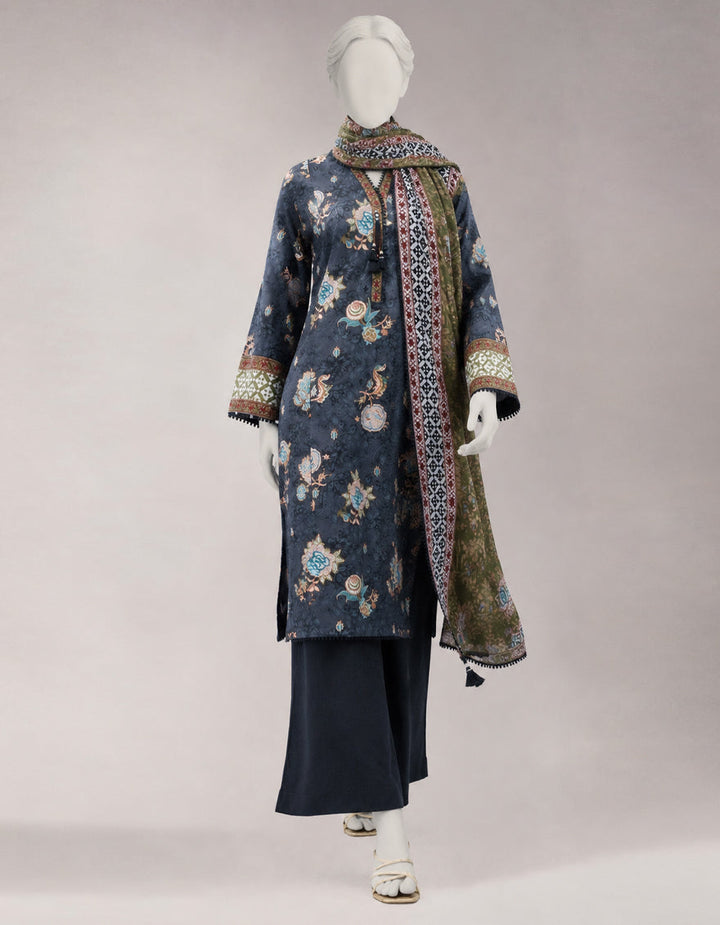 Lawn Multicolor Unstitched Suit - J. Junaid Jamshed