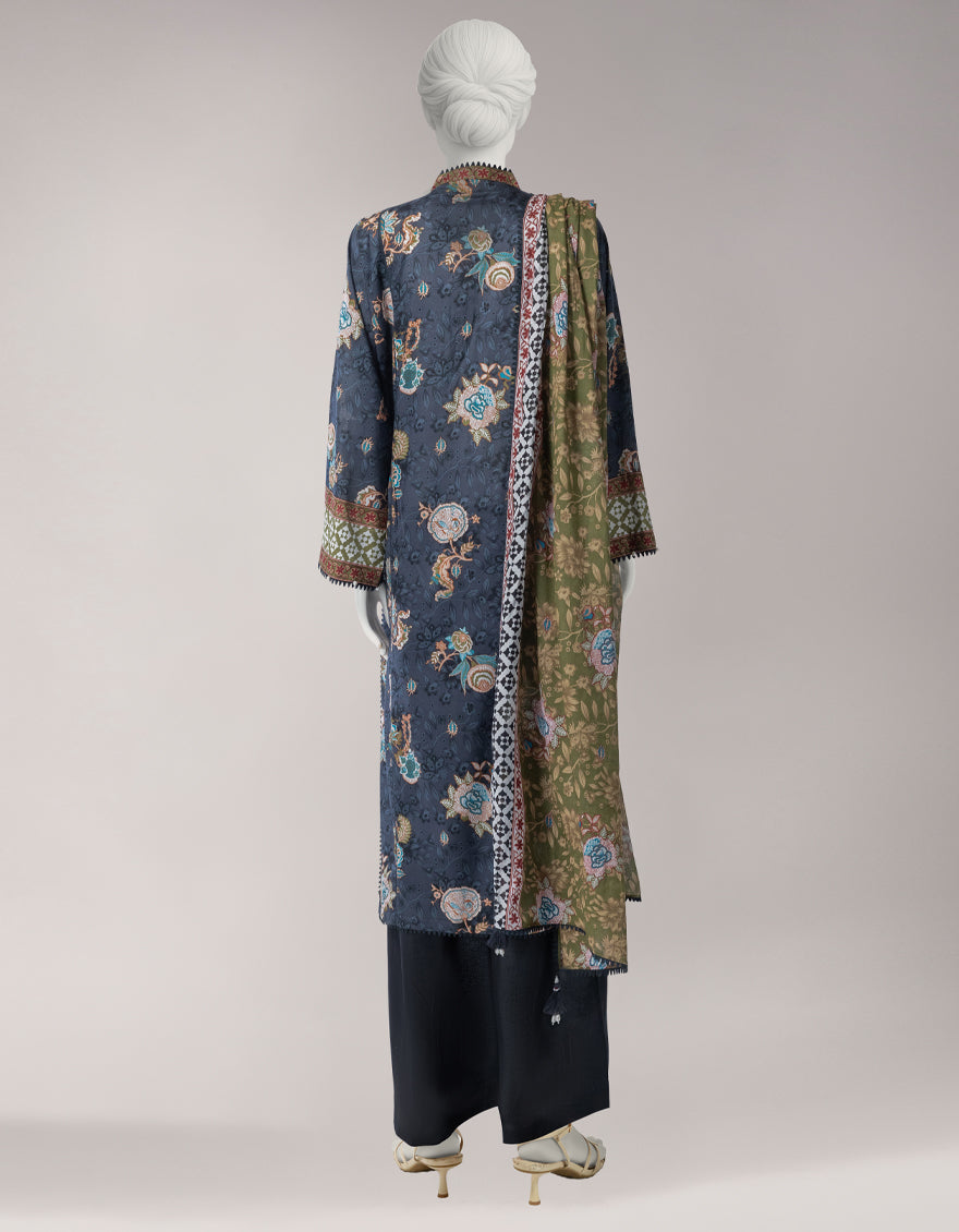 Lawn Multicolor Unstitched Suit - J. Junaid Jamshed
