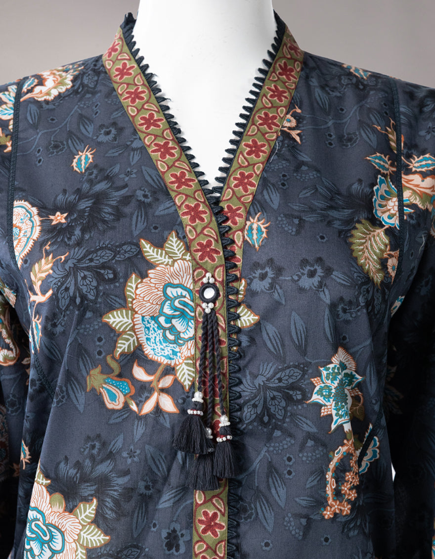 Lawn Multicolor Unstitched Suit - J. Junaid Jamshed