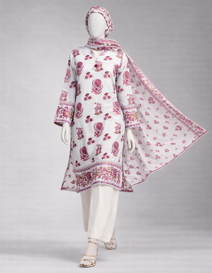 Lawn Multicolor Unstitched Suit - J. Junaid Jamshed