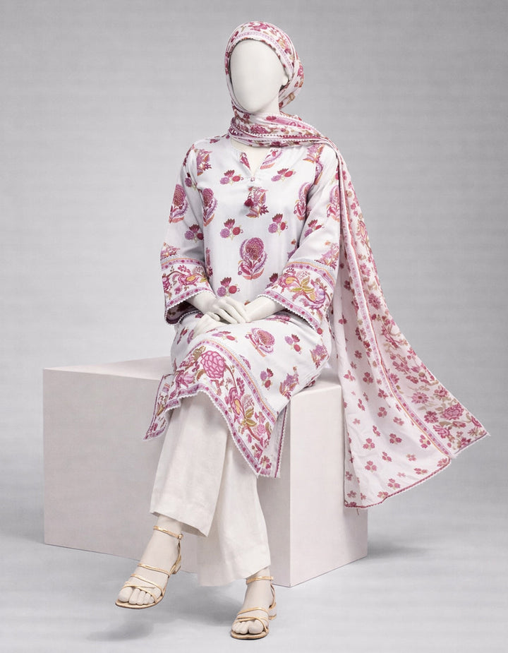 Lawn Multicolor Unstitched Suit - J. Junaid Jamshed