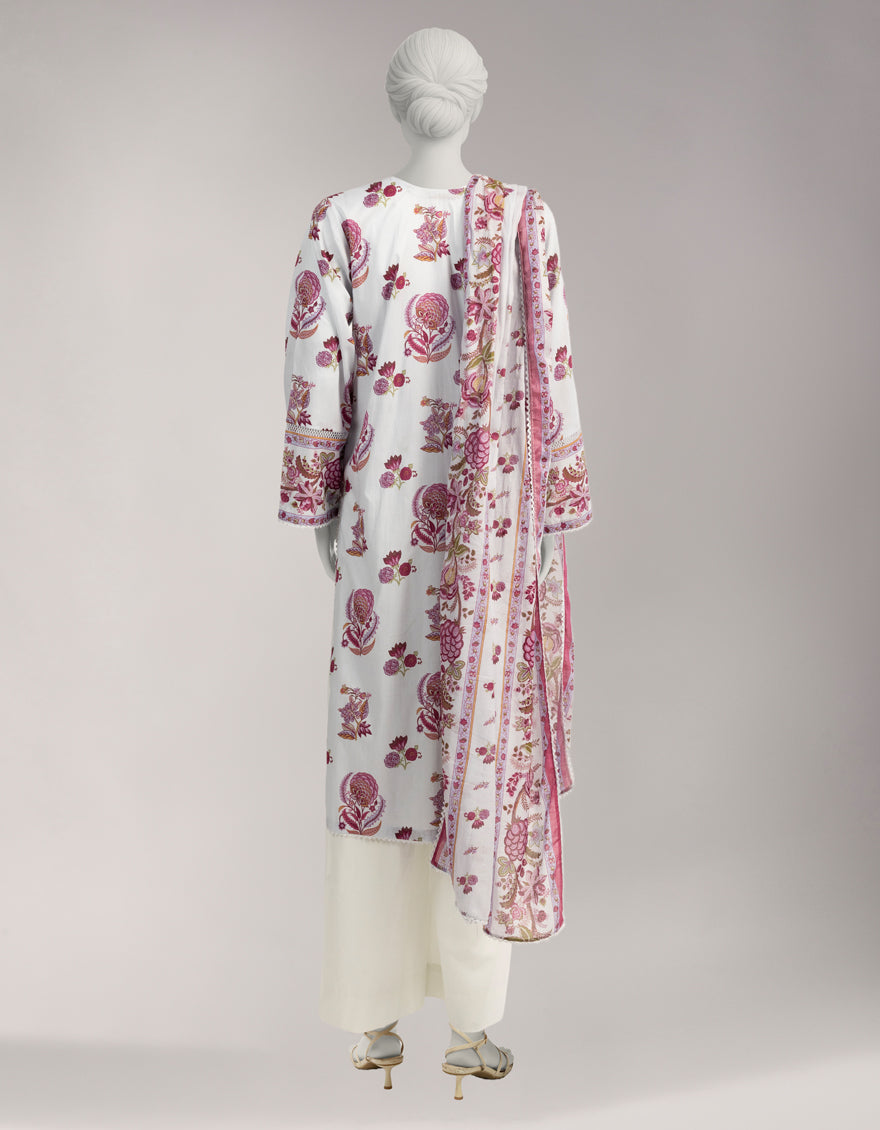 Lawn Multicolor Unstitched Suit - J. Junaid Jamshed