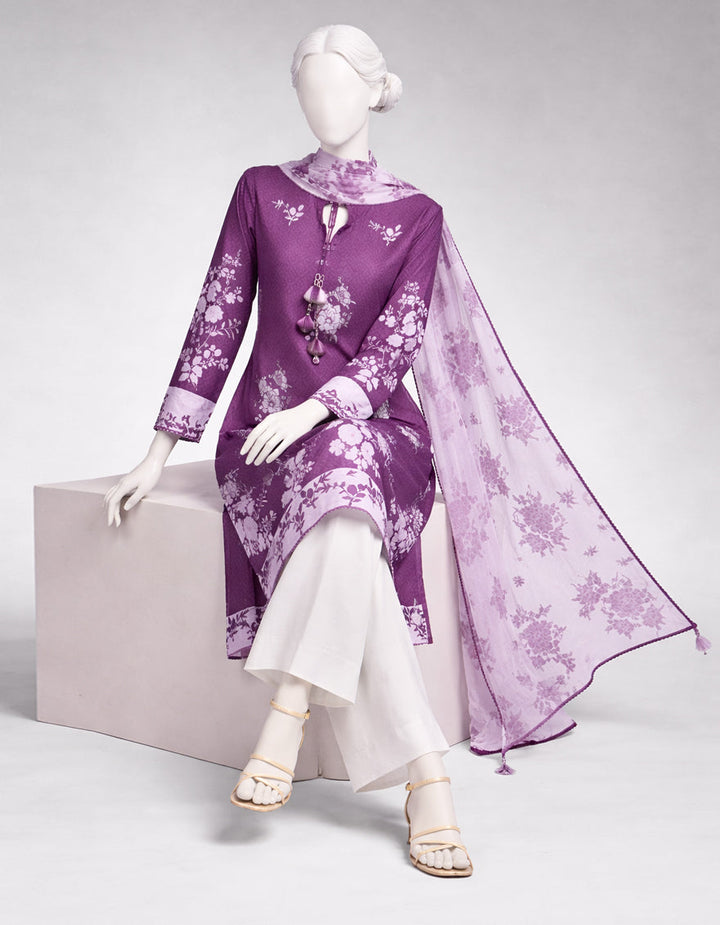Lawn Multicolor Unstitched Suit - J. Junaid Jamshed