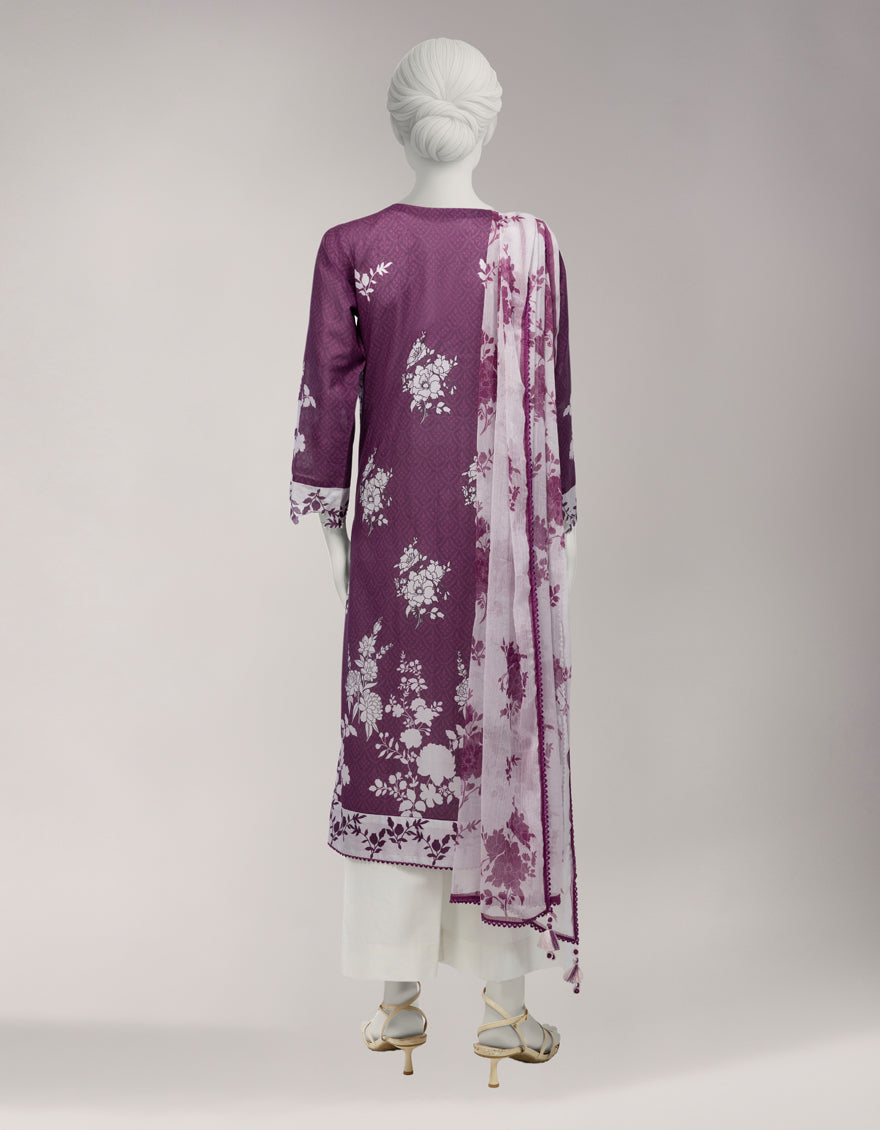 Lawn Multicolor Unstitched Suit - J. Junaid Jamshed