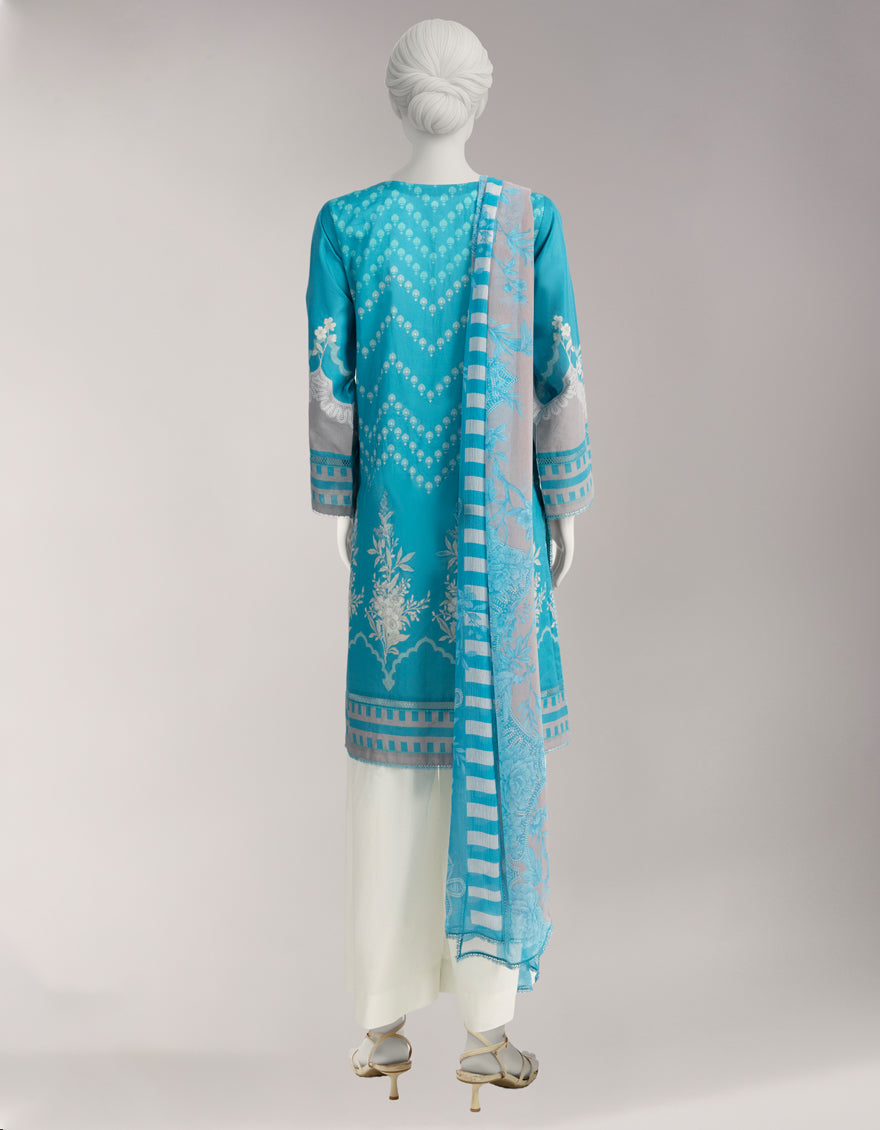 Lawn Multicolor Unstitched Suit - J. Junaid Jamshed