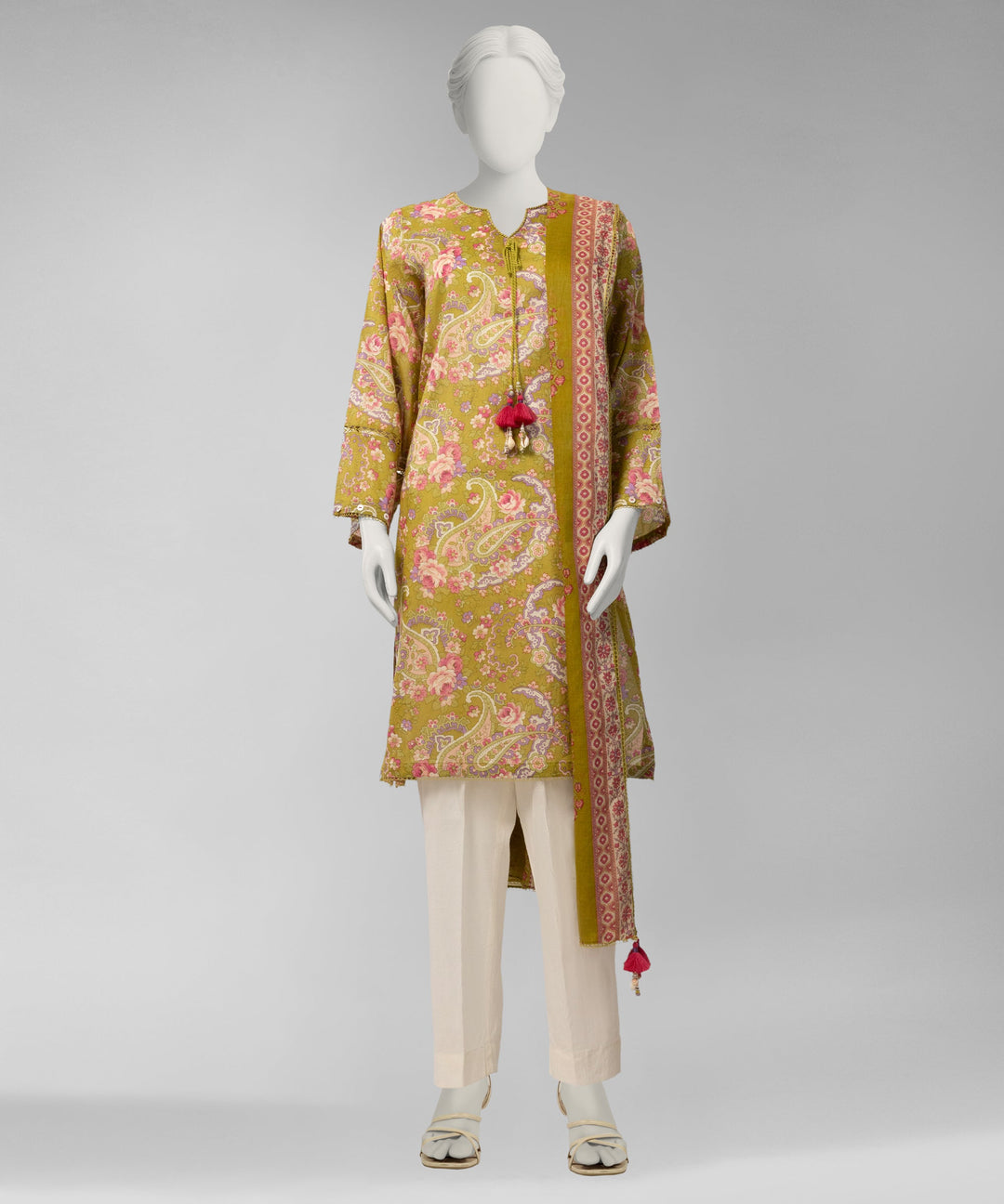 Lawn Multicolor Unstitched Suit - J. Junaid Jamshed