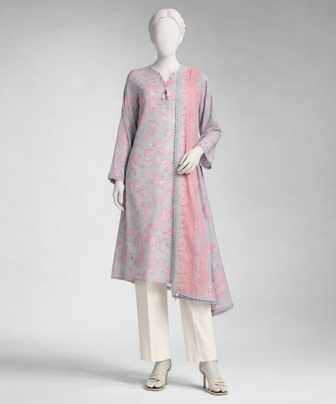Lawn Multicolor Unstitched Suit - J. Junaid Jamshed