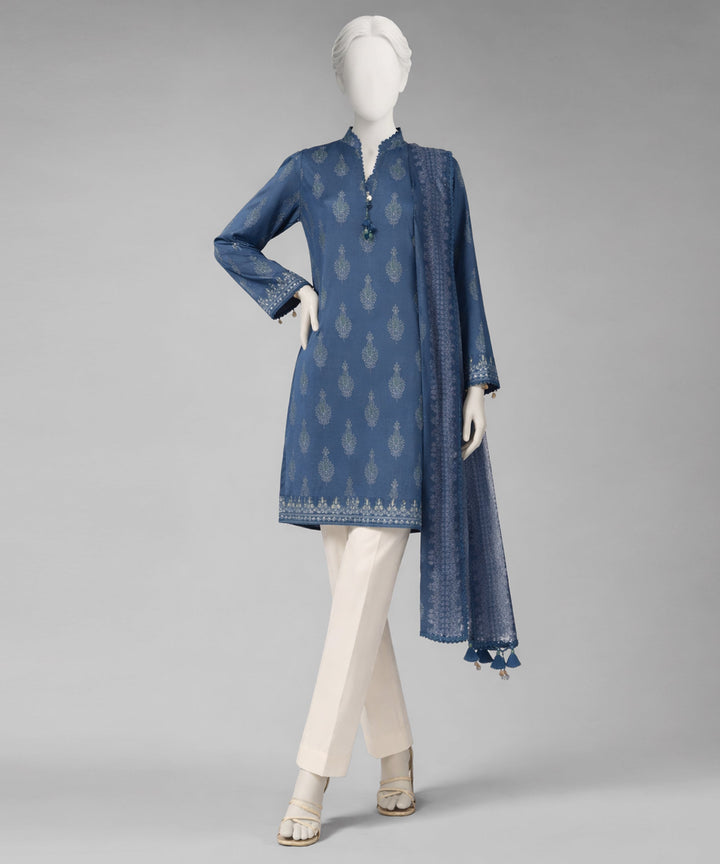 Lawn Multicolor Unstitched Suit - J. Junaid Jamshed